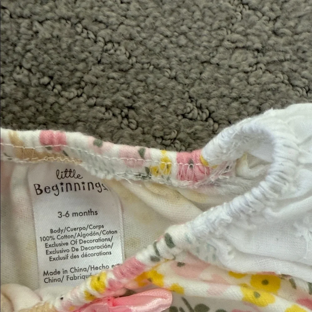 Little Beginnings Floral Ruffle Diaper Cover - Pink and Yellow Delight